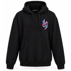 Hostility Clothing Mens Graphic Hoodie Black XL Stars‎ Stripe